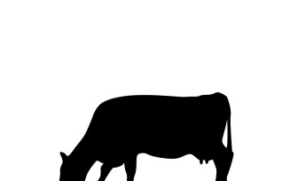 Cow black silhouette. Bull symbol. Beef silhouette