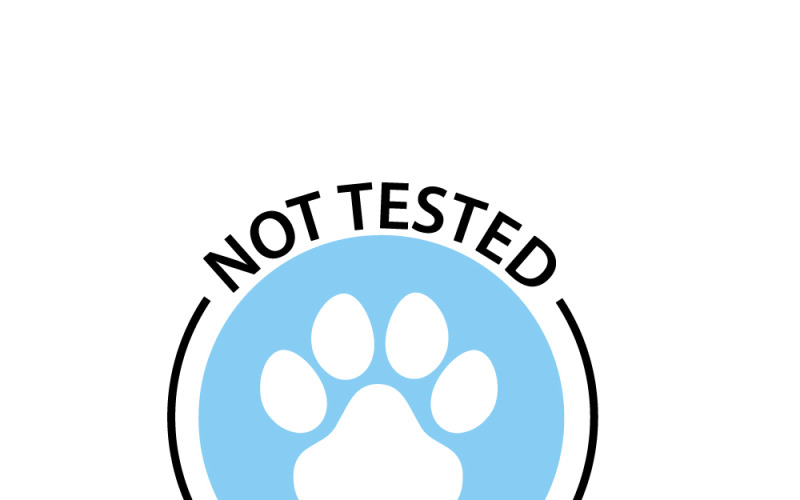 Not tested on animals icon. Blue Round symbol. Vector Graphic