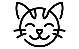 A logo with the line art of a cat face