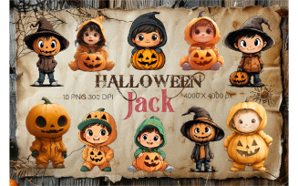 Cute Halloween Jack. TShirt Sticker.