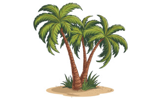 A illustration of three palm trees