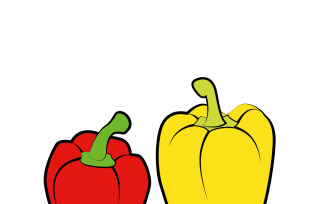 Set of two bell peppers of different colors