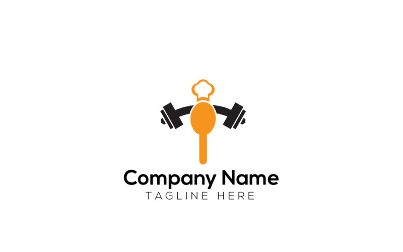 Fitness Food & Fork Logo design Logo Template