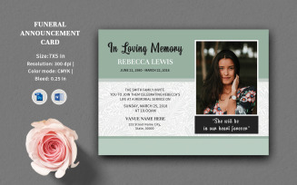 Funeral Announcement -Invitation. Psd and Word