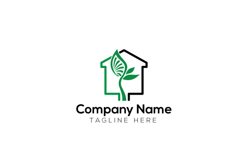 Green House Organic Logo Design Logo Template