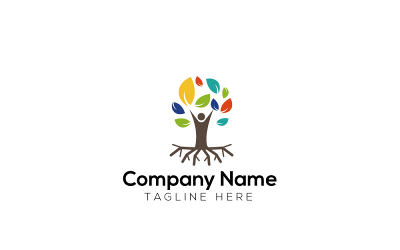 Idea Tree & People Tree Logo Logo Template