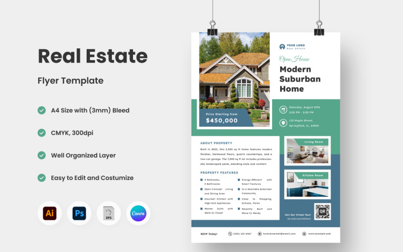 Modern Real Estate Flyer Template V10 Corporate Identity