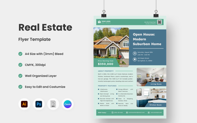 Modern Real Estate Flyer Template V9 Corporate Identity