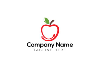 Organic food & Fresh Food & Apple Food Logo