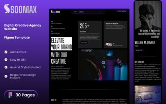 Soomax - Figma Template for Digital Creative Agency Website