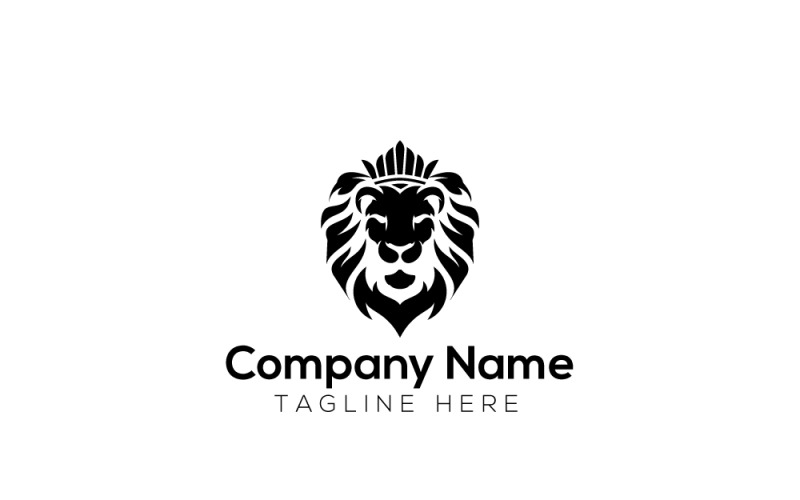 Lion King & Crown Lion Logo design Logo Template