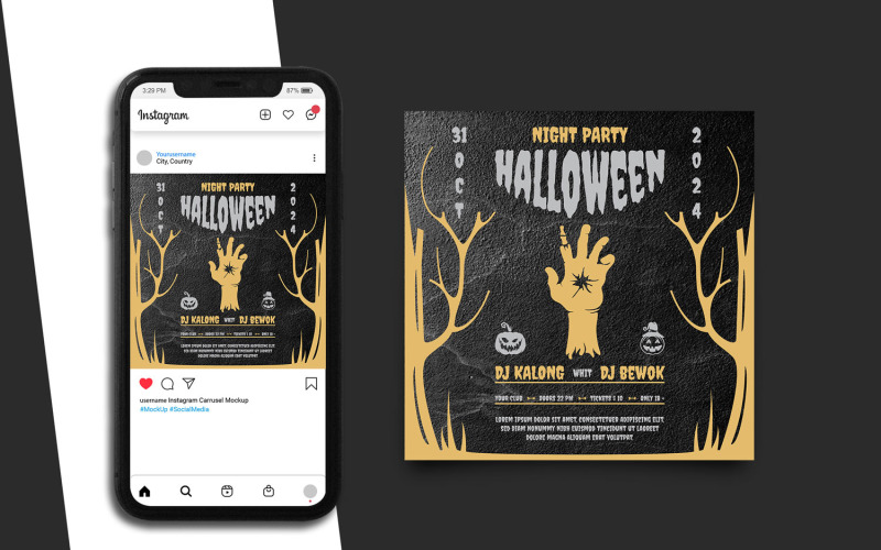 Night Party Halloween Social Media Template