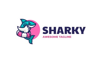 Shark Mascot Cartoon Logo 4