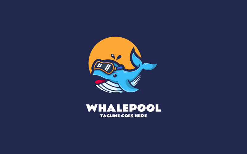 Whale Mascot Cartoon Logo 2 Logo Template