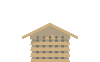 Wooden beehive icon vector illustration