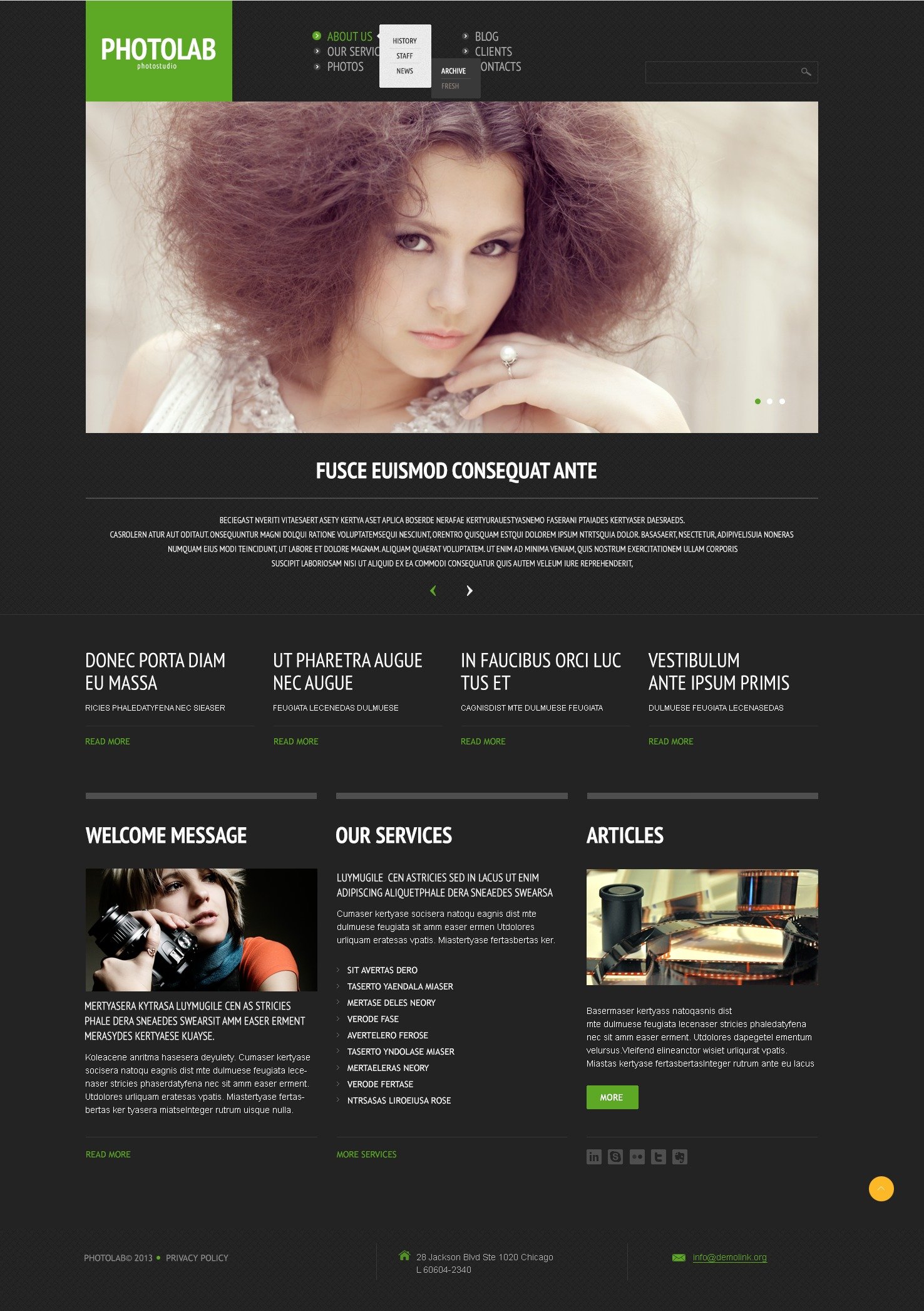 Photo Lab Responsive WordPress Theme - screenshot