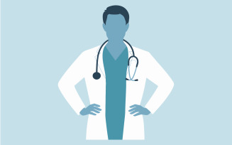 Doctor silhouette vector art illustration