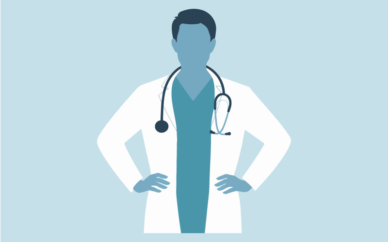 Doctor silhouette vector art illustration Illustration