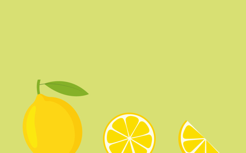 Fresh lemon fruits icon set Vector Graphic