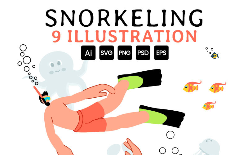 9 Snorkeling Adventure Illustration