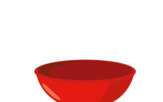 Red Bowl. Bowl on green background