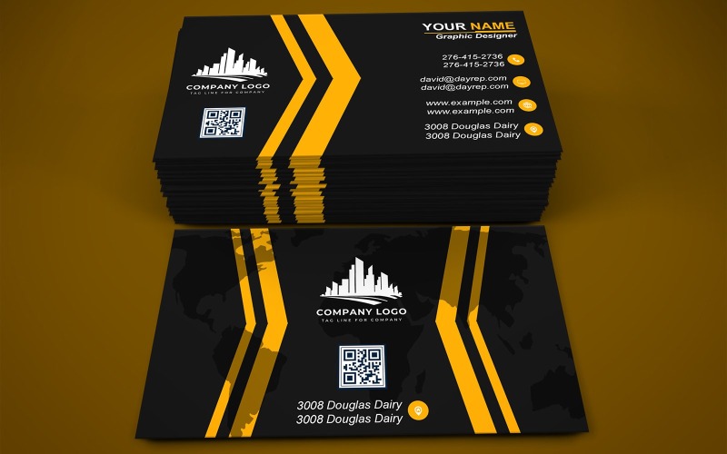 Business Card Template - E-card Template with Customizable Designs - 541 Corporate Identity