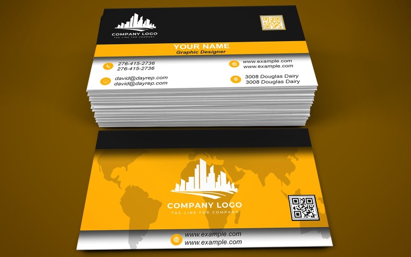 Business Card Template - E-card Template with Customizable Designs - 542 Corporate Identity