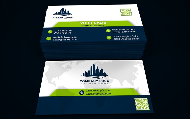 Business Card Template - E-card Template with Customizable Designs - 543 Corporate Identity