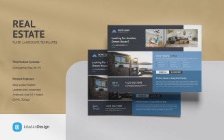 Real Estate Flyer Landscape PSD Design Templates Vol 089