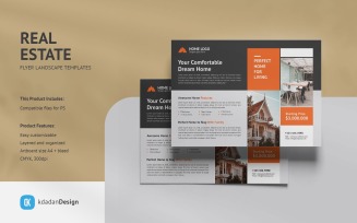 Real Estate Flyer Landscape PSD Design Templates Vol 090