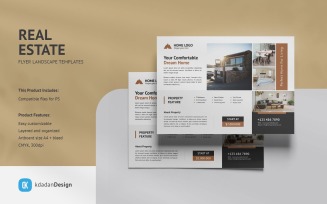 Real Estate Flyer Landscape PSD Design Templates Vol 091