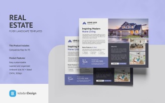 Real Estate Flyer Landscape PSD Design Templates Vol 092