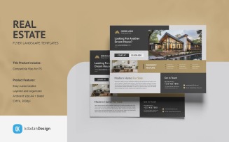 Real Estate Flyer Landscape PSD Design Templates Vol 093