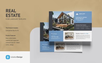 Real Estate Flyer Landscape PSD Design Templates Vol 095