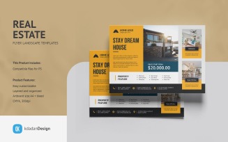 Real Estate Flyer Landscape PSD Design Templates Vol 097