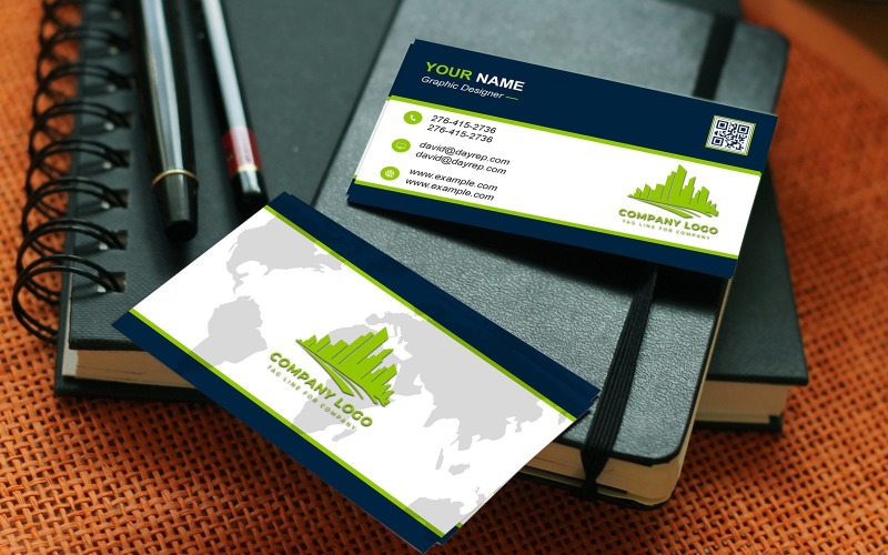 Business Card Template - E-card Template with Customizable Designs - 546 Corporate Identity