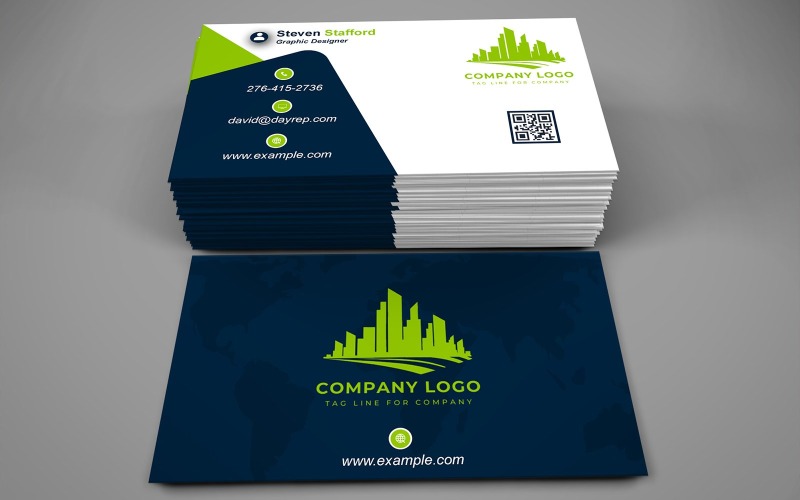 Business Card Template - E-card Template with Customizable Designs - 547 Corporate Identity