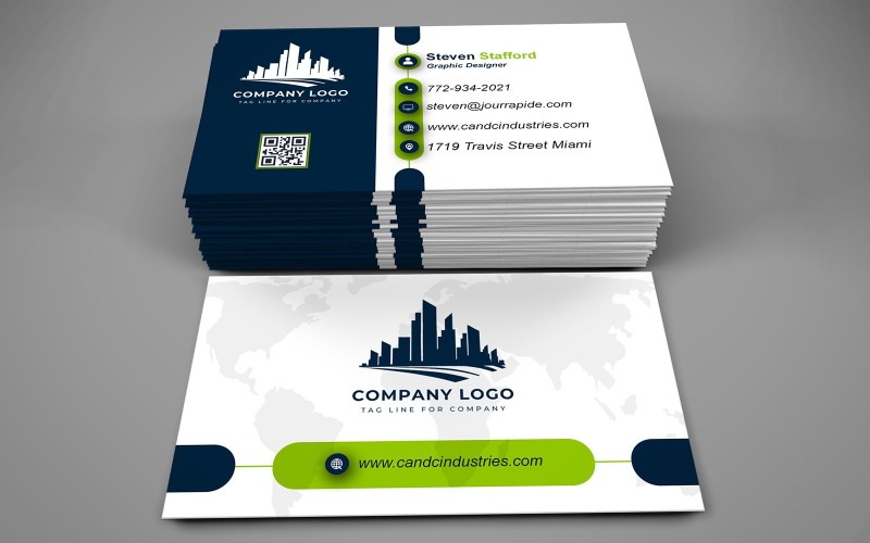 Business Card Template - E-card Template with Customizable Designs - 548 Corporate Identity