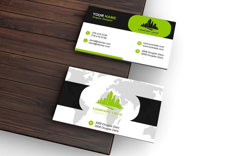 Business Card Template - E-card Template with Customizable Designs - 549 Corporate Identity