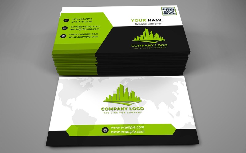 Business Card Template - E-card Template with Customizable Designs - 550 Corporate Identity