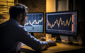 finance trade manager analyzing stock market