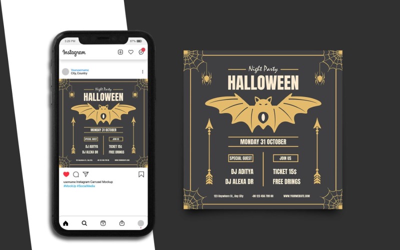 Party Halloween Social Media Template