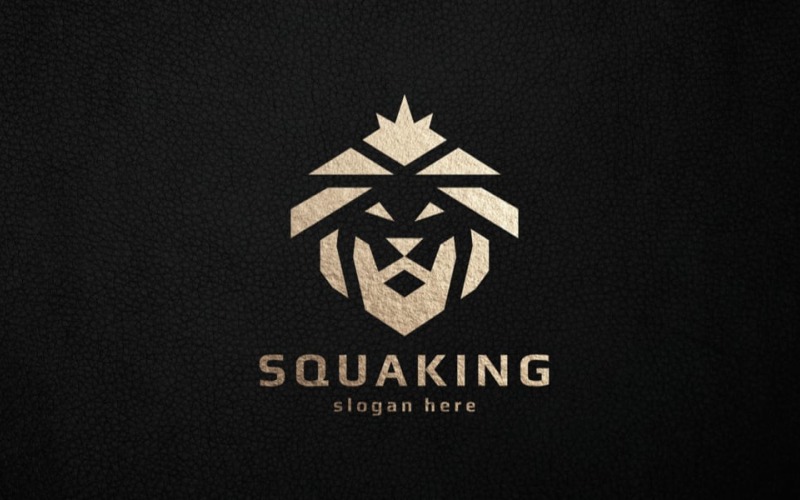 Squa King Lion Head Logo Template