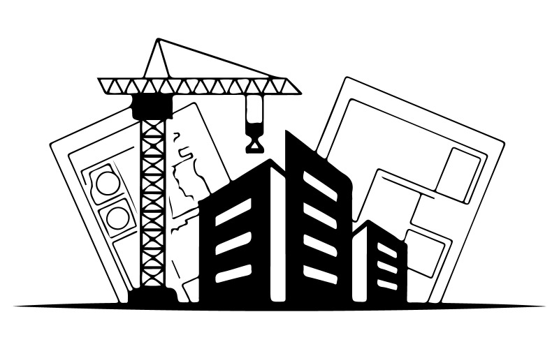 A logo of a company that provides both civil and mechanical engineering services Illustration