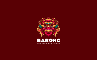 Balinese Barong Mascot Cartoon Logo