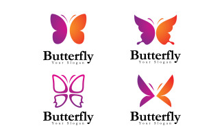 Butterfly logo design template vector illustration V14