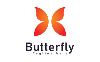 Butterfly logo design template vector illustration V8