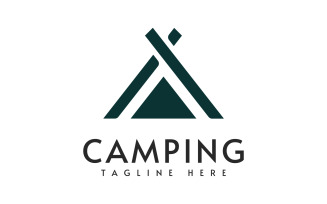 Camping logo vector design illustration template V2