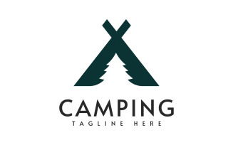 Camping logo vector design illustration template V4