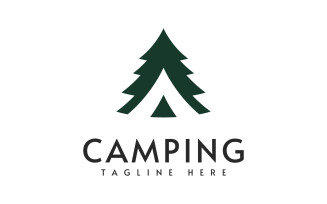 Camping logo vector design illustration template V8